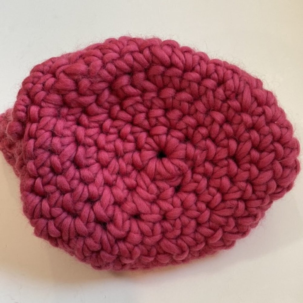Handmade Pink Thick Knit Hat Beanie - Picture 7 of 14